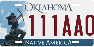 OK license plate 111AAO