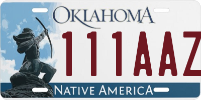 OK license plate 111AAZ
