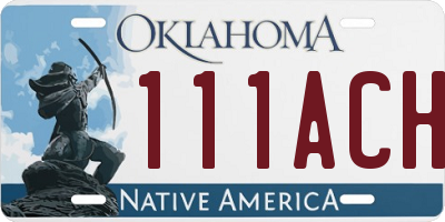 OK license plate 111ACH