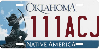 OK license plate 111ACJ