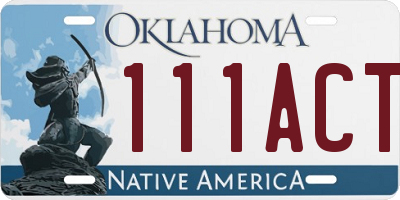OK license plate 111ACT