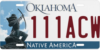 OK license plate 111ACW