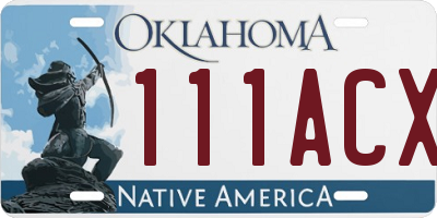 OK license plate 111ACX