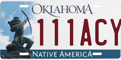 OK license plate 111ACY