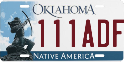 OK license plate 111ADF