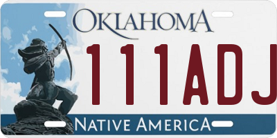 OK license plate 111ADJ