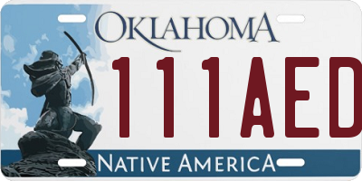 OK license plate 111AED