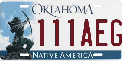 OK license plate 111AEG