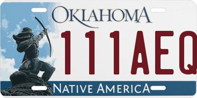 OK license plate 111AEQ