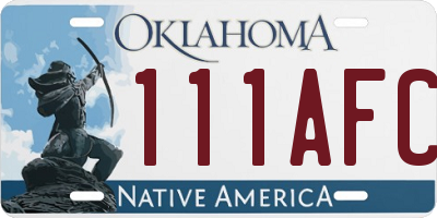 OK license plate 111AFC