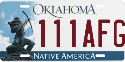 OK license plate 111AFG