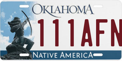OK license plate 111AFN