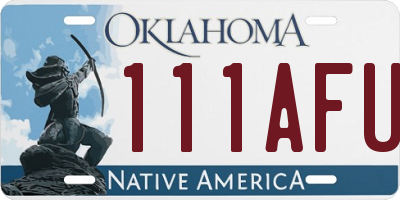 OK license plate 111AFU