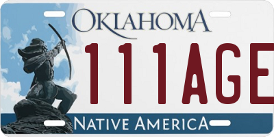 OK license plate 111AGE