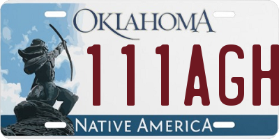 OK license plate 111AGH