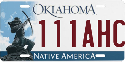 OK license plate 111AHC