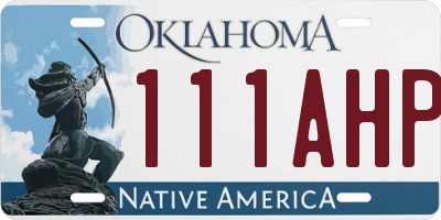 OK license plate 111AHP