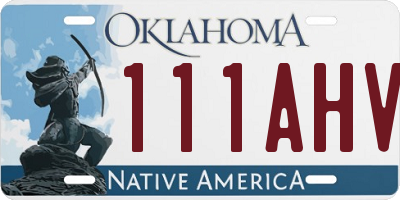 OK license plate 111AHV