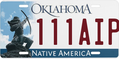 OK license plate 111AIP