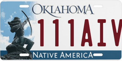 OK license plate 111AIV