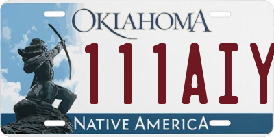 OK license plate 111AIY