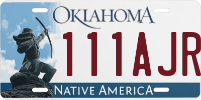 OK license plate 111AJR