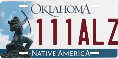 OK license plate 111ALZ
