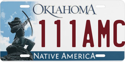 OK license plate 111AMC