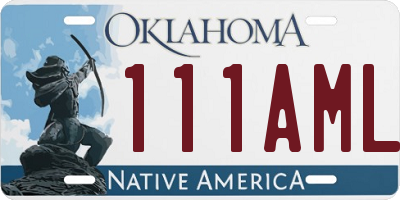 OK license plate 111AML