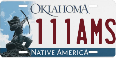 OK license plate 111AMS