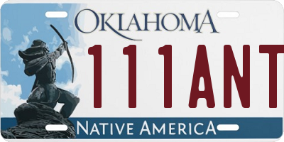 OK license plate 111ANT