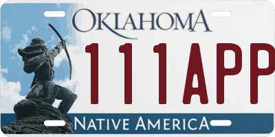 OK license plate 111APP