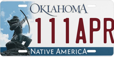 OK license plate 111APR