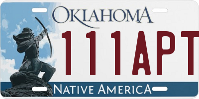 OK license plate 111APT