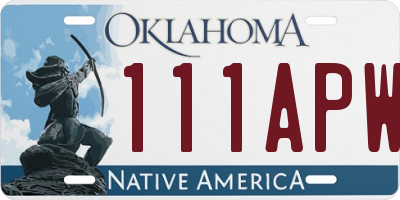 OK license plate 111APW