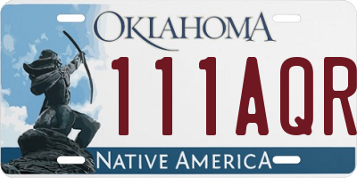 OK license plate 111AQR