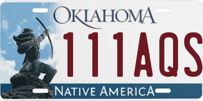 OK license plate 111AQS