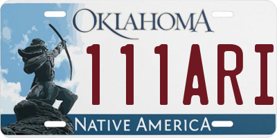 OK license plate 111ARI