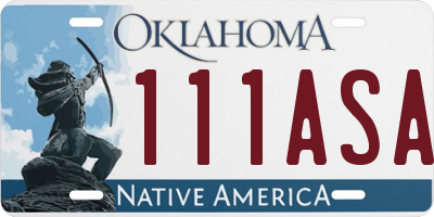 OK license plate 111ASA