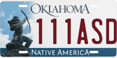 OK license plate 111ASD