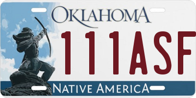 OK license plate 111ASF