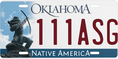 OK license plate 111ASG