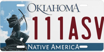 OK license plate 111ASV