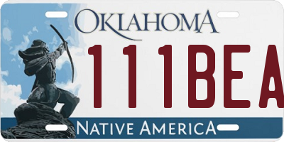 OK license plate 111BEA
