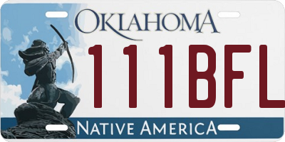 OK license plate 111BFL