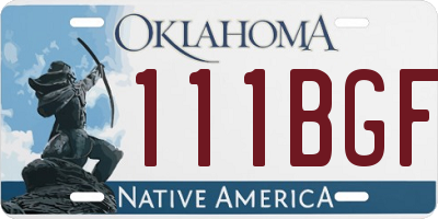 OK license plate 111BGF