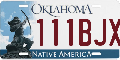 OK license plate 111BJX