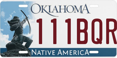 OK license plate 111BQR