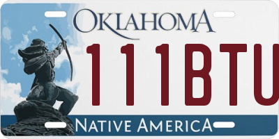 OK license plate 111BTU