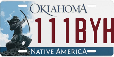 OK license plate 111BYH